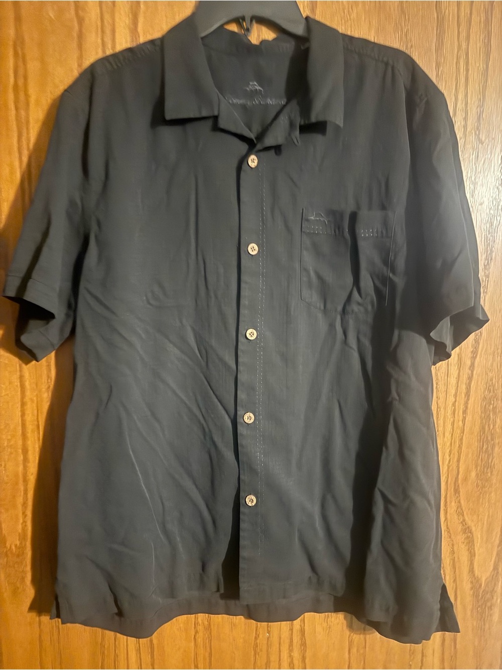 Tommy Bahama Black Short Sleeve Button Down Shirt